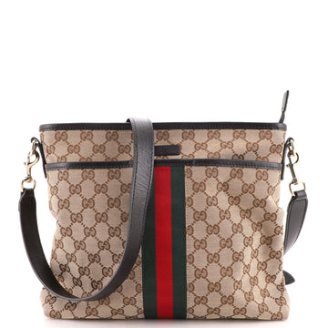 Gucci Front Pocket Web Messenger GG Canvas Small