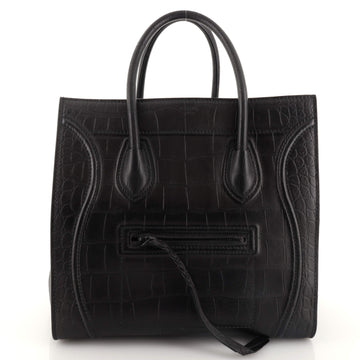 Celine Phantom Cabas Tote Crocodile Embossed Leather Small