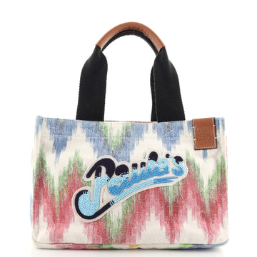 Loewe Paula's Ibiza Tote Embellished Printed Canvas Medium