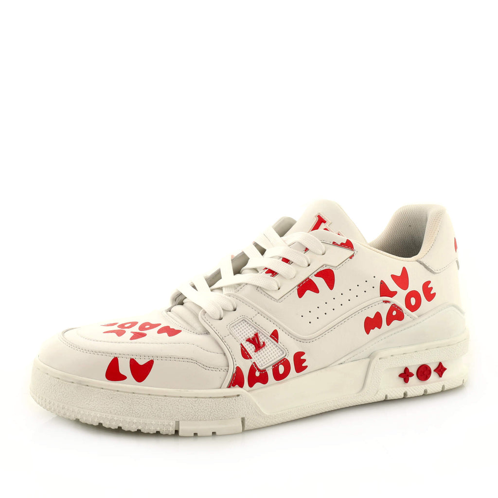 Louis Vuitton Men's Nigo LV Trainer Sneakers Limited Edition Printed  Leather Red 18061968