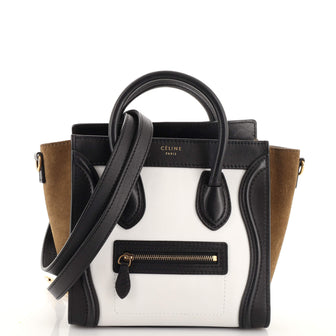 Celine Bicolor Luggage Bag Smooth Leather Nano