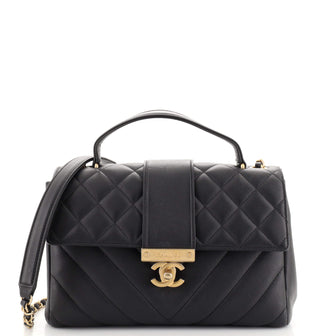 Chanel In The City Top Handle Flap Bag Mixed Quilt Calfskin Medium