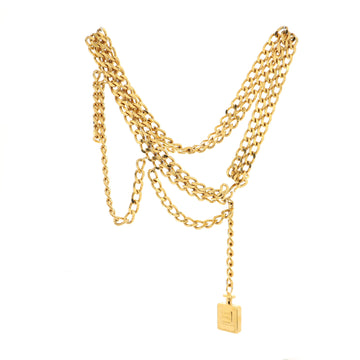 Chanel Vintage Perfume Bottle Charm Chain Belt Metal