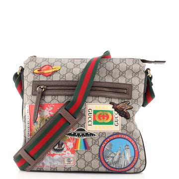 Gucci Courrier Zip Messenger GG Coated Canvas with Applique Medium