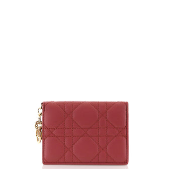 Christian Dior Lady Dior Flap Card Case Cannage Quilt Lambskin