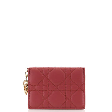 Christian Dior Lady Dior Flap Card Case Cannage Quilt Lambskin