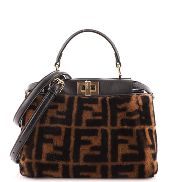 Fendi Peekaboo Bag Zucca Shearling Mini