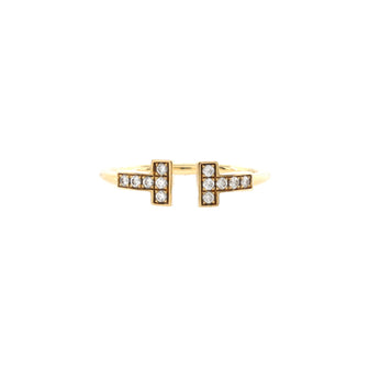 Tiffany & Co. T Wire Ring 18K Yellow Gold with Diamonds