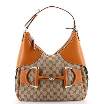 Gucci Web Horsebit Heritage Hobo GG Canvas Medium