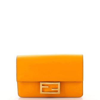 Fendi Flat Baguette Bag Leather Mini