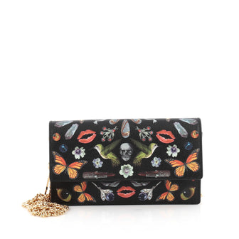 Alexander McQueen Chain Crossbody Bag Printed Leather Small Black