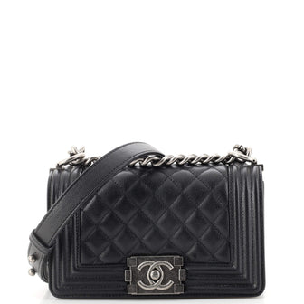 Chanel Boy Flap Bag Quilted Caviar Small