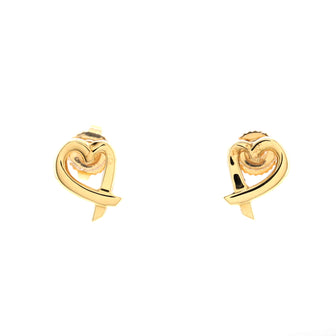 Tiffany & Co. Paloma Picasso Loving Heart Stud Earrings 18K Yellow Gold