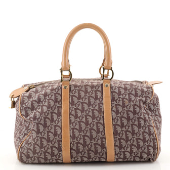 Christian Dior Vintage Trotter Boston Bag Diorissimo Canvas Medium