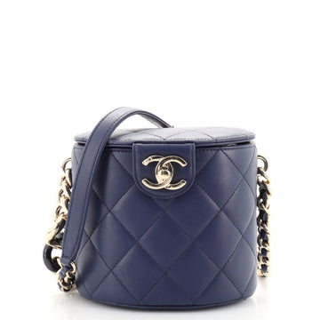 Chanel Resin Elegant Chain Tubular Vanity Case Quilted Lambskin Small