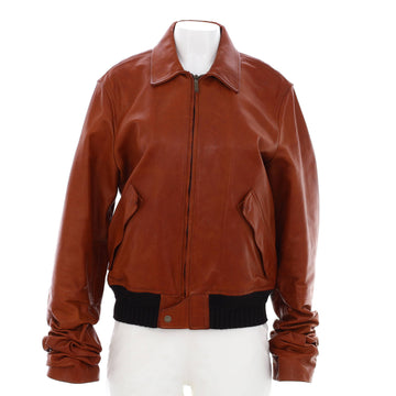 Saint Laurent Women's Extra Long Sleeve Biker Jacket Leather