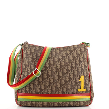 Christian Dior Vintage Rasta Messenger Bag Diorissimo Coated Canvas
