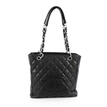 Chanel Petite Shopping Tote Quilted Caviar Black 1911301