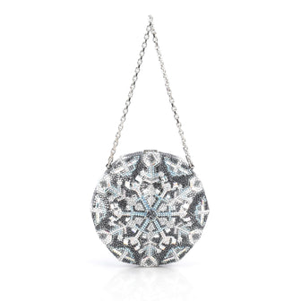 Judith Leiber Snowflake Minaudiere Crystal Small Black