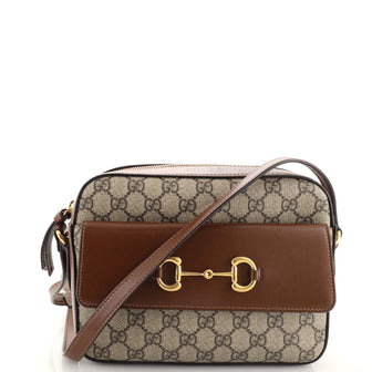 Gucci Horsebit 1955 Flap Pocket Camera Bag GG Coated Canvas Small