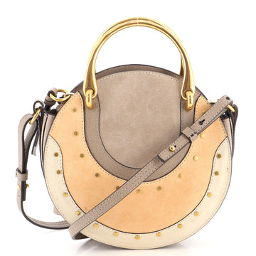 Chloe Pixie Crossbody Bag Studded Suede and Leather Small