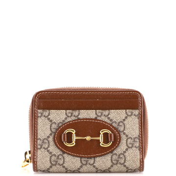 Gucci Horsebit 1955 Zip Around Card Case GG Coated Canvas