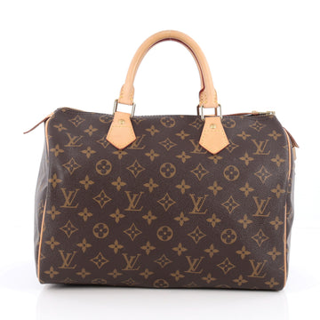 Louis Vuitton Speedy Handbag Monogram Canvas 30 Brown