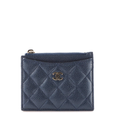 Chanel CC Zip Card Holder Quilted Caviar