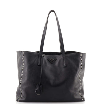 Prada Grommet Shopper Tote City Calf Large