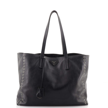 Prada Grommet Shopper Tote City Calf Large