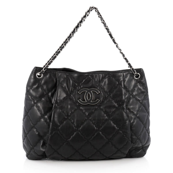 Authentic Chanel Hampton Double Stitch Quilted Flap Bag Crossbody Clutch  Receipt