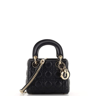 Christian Dior Lady Dior Chain Bag Cannage Quilt Lambskin Mini