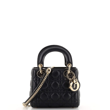 Christian Dior Lady Dior Chain Bag Cannage Quilt Lambskin Mini