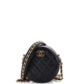 Chanel Chain Infinity Round Clutch with Chain Quilted Lambskin