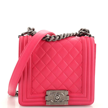 Chanel Square Boy Flap Bag Quilted Lambskin Small