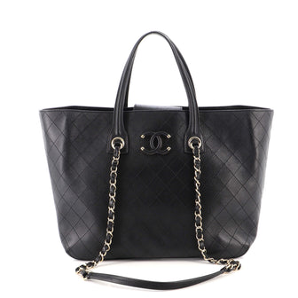 Chanel Covered CC Shopping Tote Stitched Calfskin Medium