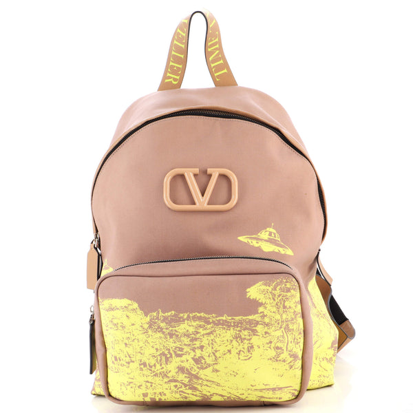 Valentino Garavani x Undercover Time Traveller VLogo Backpack Printed Nylon Pink 19134271