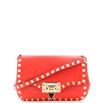 Valentino Garavani Rockstud Flip Lock Flap Bag Leather Small