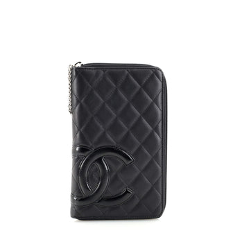 Chanel Cambon Zip Around Organizer Wallet Quilted Lambskin
