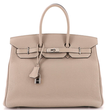 Hermes Birkin Handbag Grey Togo with Palladium Hardware 35