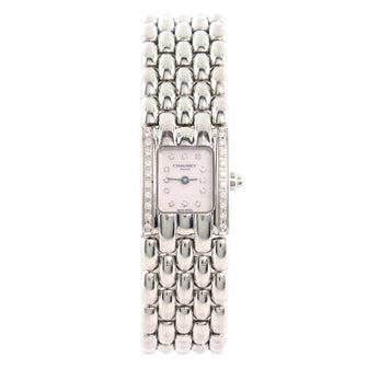 Chaumet Khesis Quartz Watch Stainless Steel with Diamond Bezel and Markers and Mother of Pearl 17