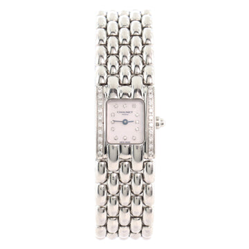 Chaumet Khesis Quartz Watch Stainless Steel with Diamond Bezel and Markers and Mother of Pearl 17
