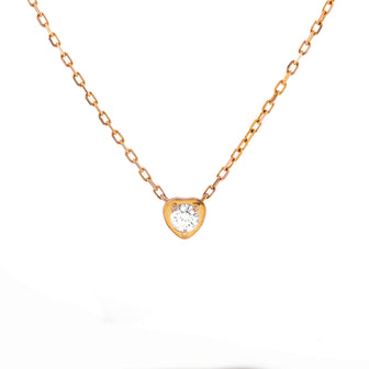 Cartier Diamants Legers Heart Pendant Necklace 18K Rose Gold with Diamond