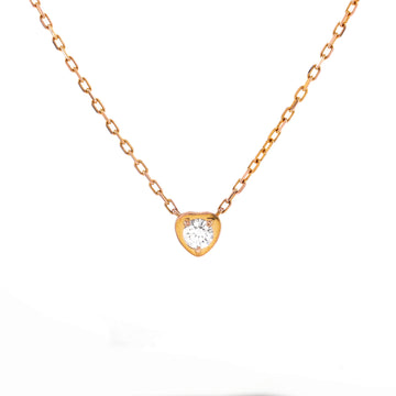 Cartier Diamants Legers Heart Pendant Necklace 18K Rose Gold with Diamond