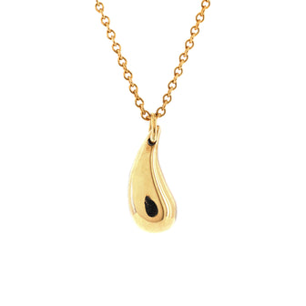 Tiffany & Co. Elsa Peretti Teardrop Necklace 18K Yellow Gold Large