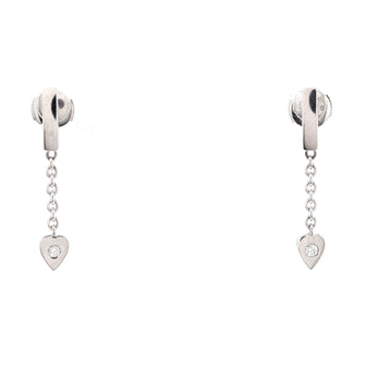 Cartier Mon Amour Heart Drop Earrings 18K White Gold with Diamonds