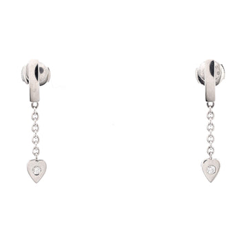 Cartier Mon Amour Heart Drop Earrings 18K White Gold with Diamonds