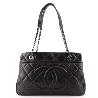 Chanel Timeless CC Shopping Tote Quilted Caviar Medium