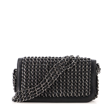 Chanel Triple Chain Flap Bag Leather Small