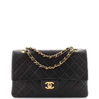 Chanel Vintage Classic Double Flap Bag Quilted Lambskin Medium